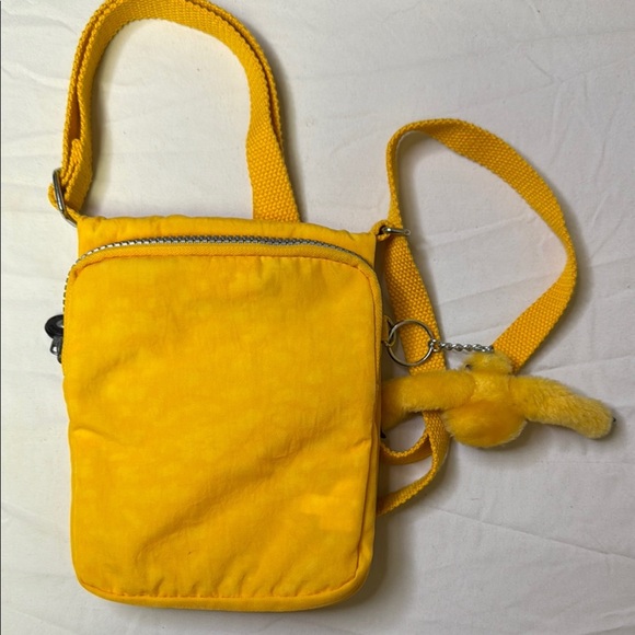 Kipling Yellow Crossbody Bag with signature monkey keychain - Picture 5 of 12